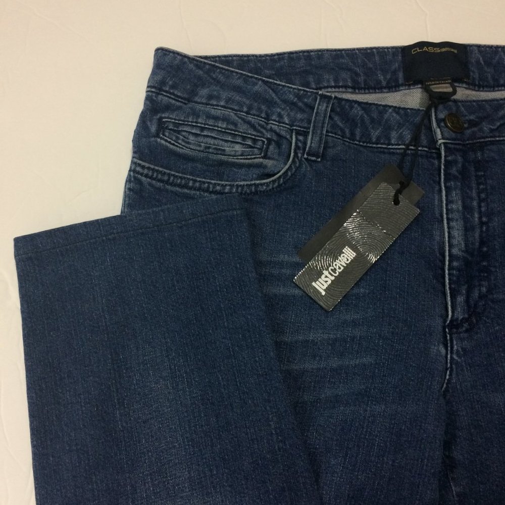 Just Cavalli Mens Slim Fit Medium Wash Jeans Logo - Picture 2 of 11